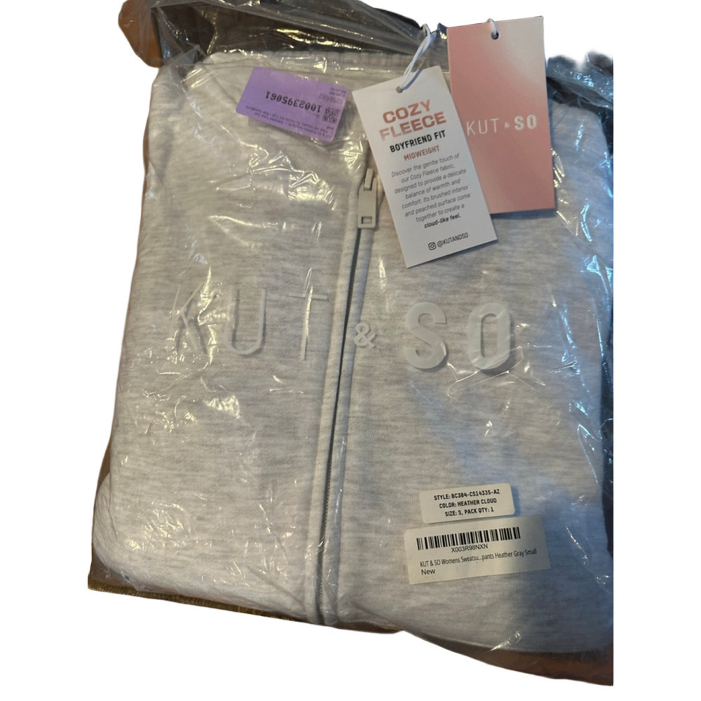 NWT KUT & SO Cozy Fleece Hoodie and Pants Gray Women's S
